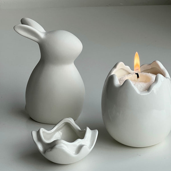 Candlera Eggshell Ceramic – Elegant Easter Decor