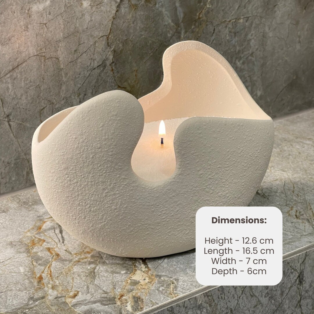 Beige Ceramic Vase for Pearled Candle Powder, Ceramic Bowls for Granulated Wax, Ceramics for Pearl Candles, Ceramics for Candle Sand